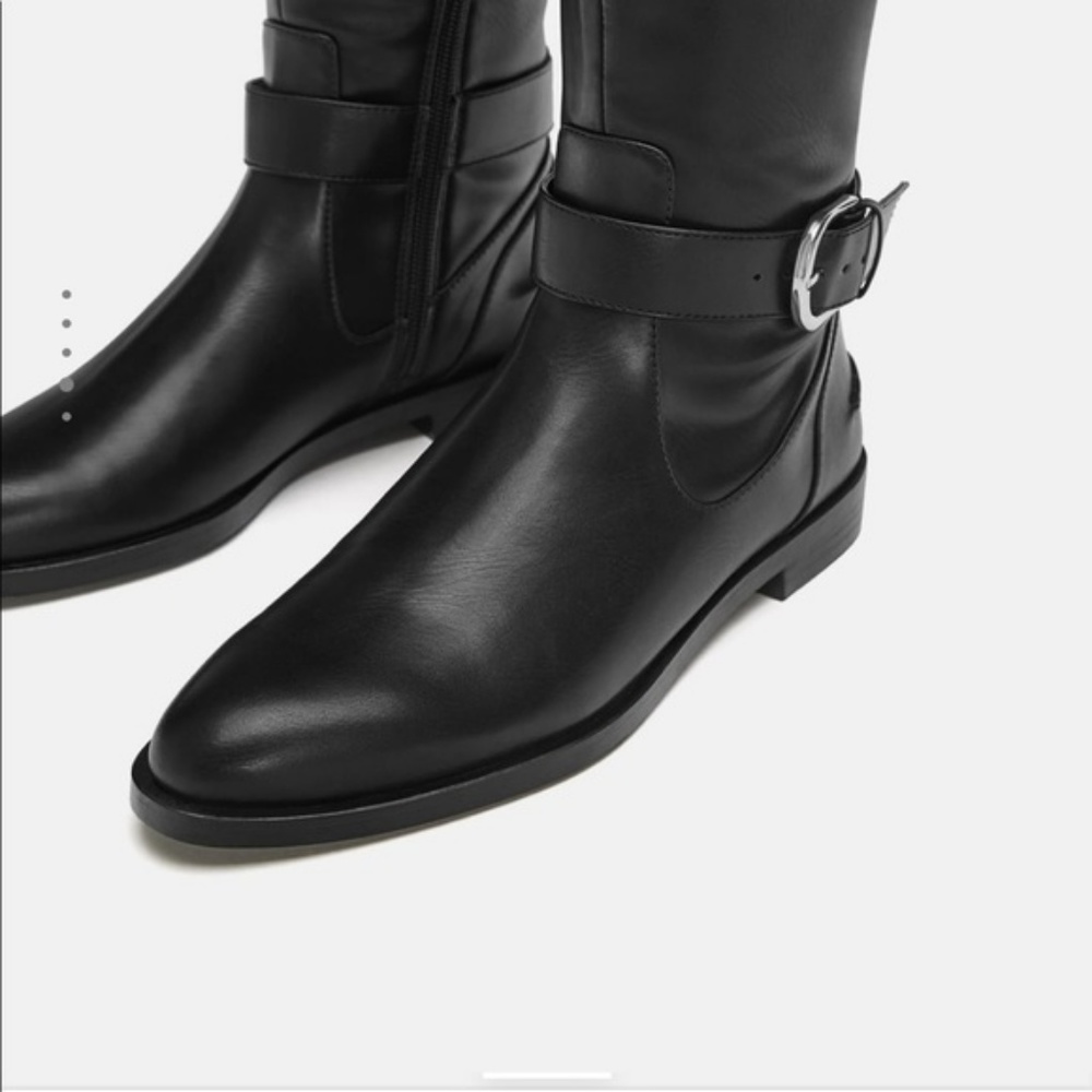 Zara flat boots with buckle - Picture 4 of 6